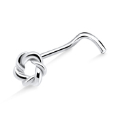 Twisted Circle Silver Curved Nose Stud NSKB-674